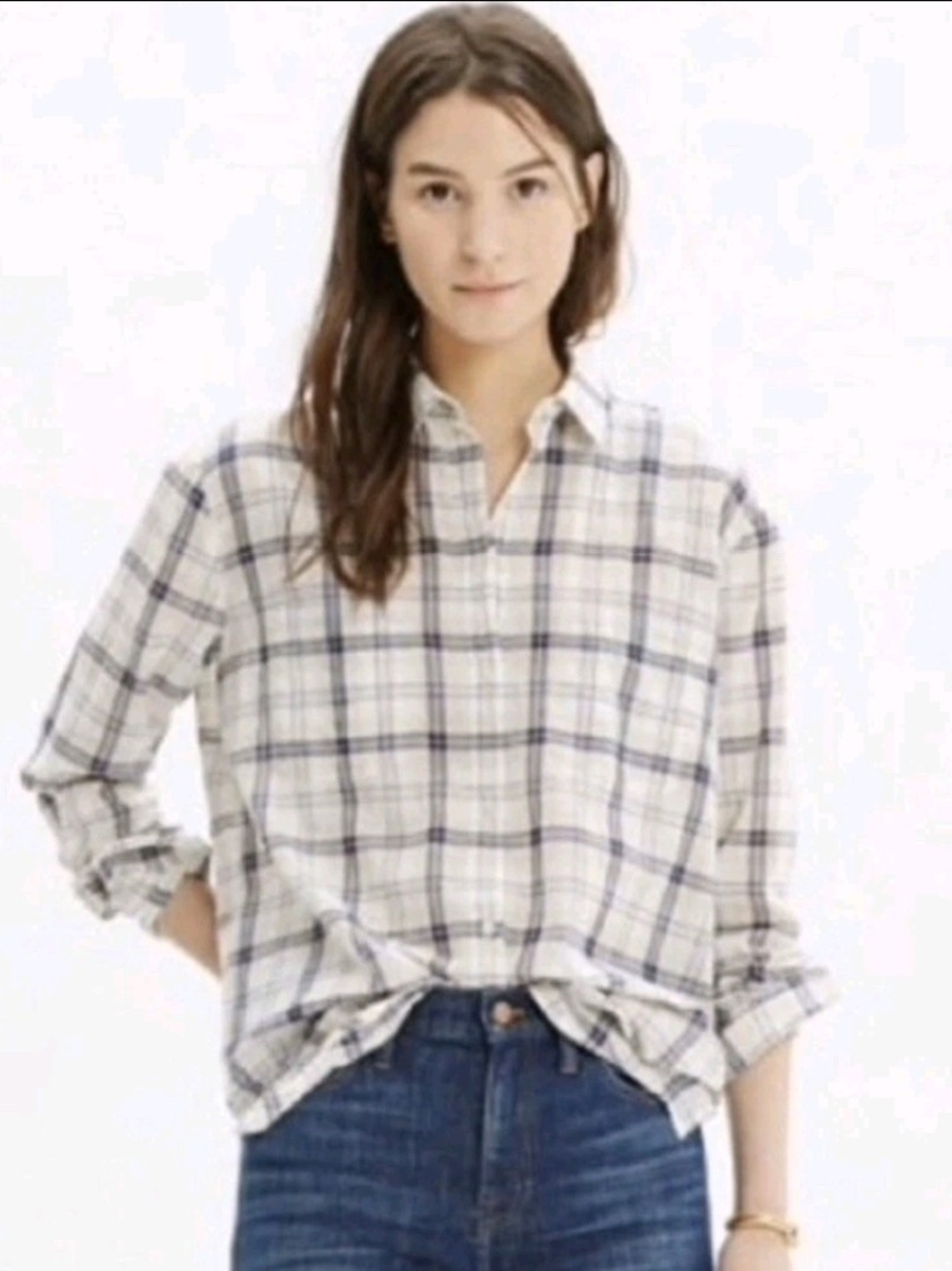 Madewell Lightweight Oversized Boyshirt In Plaid